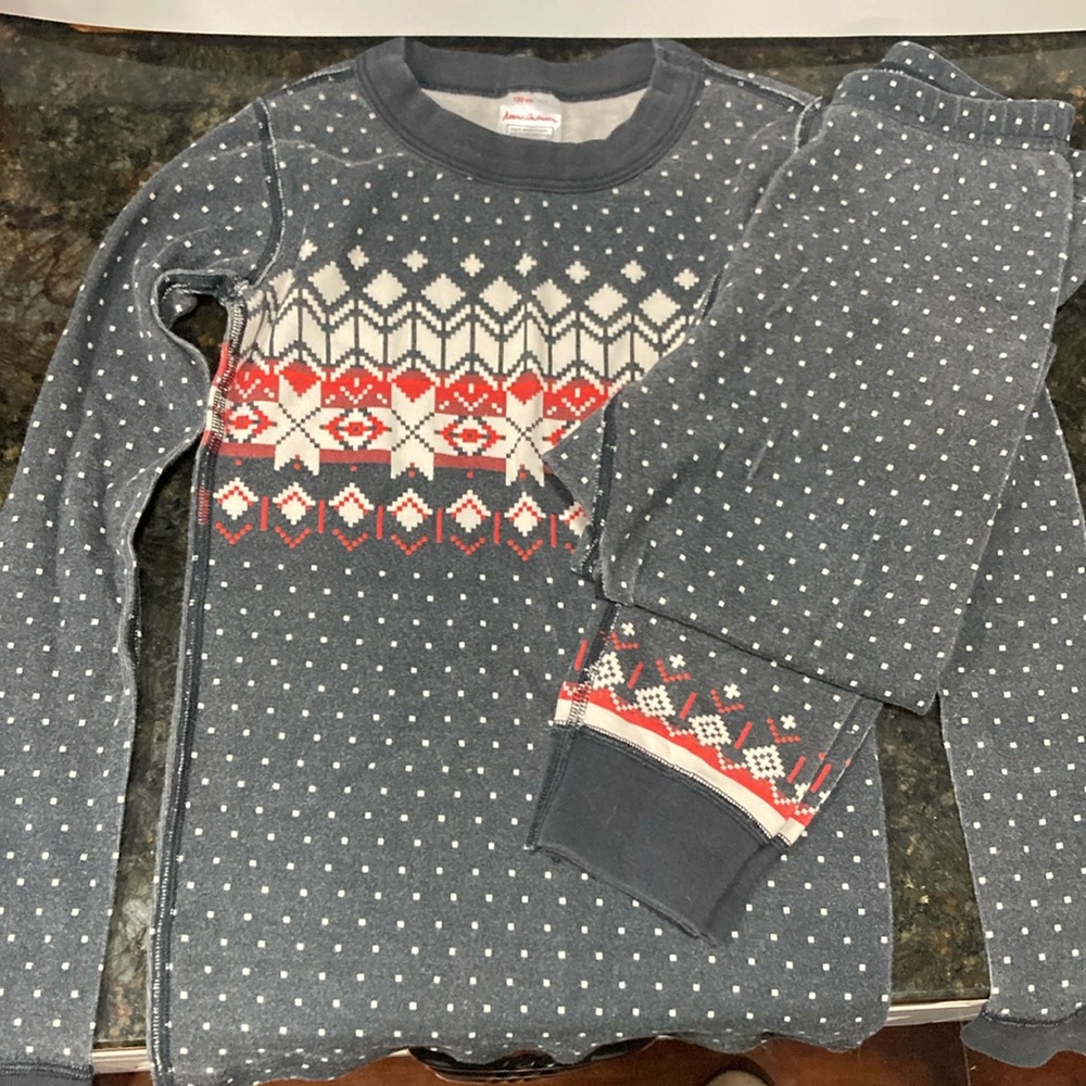 Hanna Andersson Holiday Long John Pajama Set 130